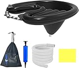 3Pcs Aufblasbare Haarwaschbecken,Mobiles Shampoo Waschbecken Pvc Faltbares Haarwaschbecken Tragbares Aufblasbares Waschbecken Mit Luftpumpe Und Drainage Für Salon, Senioren, Schwangere Frau (Schwarz)
