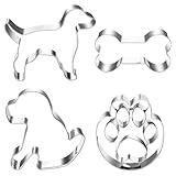 4 Stück Keksausstecher Hund, Ausstechformen Paw Patrol, Plätzchen Ausstecher Edelstahl, Ausstechform Hund und Knochen, Paw Patrol Ausstecher, Niedliche Plätzchenausstecher zum Backen & Basteln