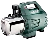 Metabo Gartenpumpe P 6000 Inox (600966000) Karton, Nennaufnahmeleistung: 1300 W, Max. Fördermenge: 6000 l/h, Max. Förderhöhe: 55 m