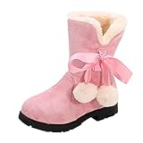 OBiQuzz Kinder Mädchen Stiefelette Warm Gefüttert Stiefeletten Mode Halblange Stiefel Rosa Plüsch Winterschuhe Reitstiefeletten Boots Reitstiefel Chelsea Stiefel Winter Stiefel Winterhalbstiefel 37