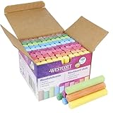 Westcott Kreide 100 Stück Bunt | Vorteilspack Tafelkreide mit 1,2cm ⌀ in leuchtenden Farben | staubarm & leicht abwischbar | 8,5cm lange Kreidestifte | E-744987 00
