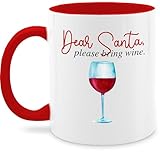 Tasse Tassen 325ml - Weihnachtstasse - Dear Santa Please Bring Wine I Weihnachtsgeschenk Wein I Weinliebhaber Weihnachtsgeschenk I Weihnachten Wein Geschenk I Geschenkidee Weinliebhaber I