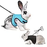 Weiches Kaninchen Geschirr mit Leine 2 Stück Mesh Kaninchen Geschirr Kätzchen Haustier Hasen Geschirr Verstellbares Weiches mit Elastischer Haustier Joggen