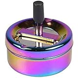 kogu Drehascher Aschenbecher Drehaschenbecher im Rainbow Design, bunt glänzend, 9 cm Durchmesser, 1 Stück (1er Pack)