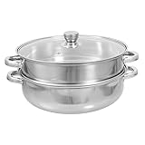 Agashi Edelstahl-Dampftöpfe, Saucentopf Mit Deckel, Dampfgargerät, Edelstahl-Dampftopf, Wiederverwendbarer Dampfgarer