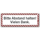 5 Stück Bitte Abstand halten Aufkleber 21x7,2 cm Sticker Diskretion Gebotszeichen mit UV Schutz Warnzeichen für Außen-und Innenbereich von STROBO