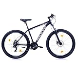 BERLIN BIKE Mountainbike MTB1 – mit komplettem Shimano Set - 21 Gang Shimano FD-TZ500/RD-TY300D, Dacron Hydraulische Scheibenbremsen (Schwarz-Silber, 27,5 Zoll und 46 cm Rahmenhöhe)