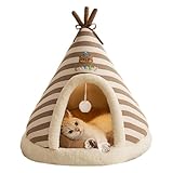 Katzenbetthöhle – Katzenhöhle Bett, Strickzelt, Katzennest, geschlossenes Tipi, weiches, bequemes Nest, bequeme warme Kätzchenbetten für drinnen und draußen, Winter, Schlafen im Freien, Zuhause
