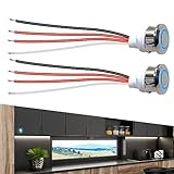 12V LED Touch Dimmer Schalter: Nizirioo Sensorschalter Stufenloses Dimmen für 18 mm Montageloch, 5-24V DC Touch Lichtschalter mit Silikondraht für LED Licht, Schrank, Berührungsschalter (2 Stück)