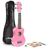 Martin Smith Soprano Ukulele with Ukulele Bag & Chord Book - Pink