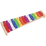 OVAQUIXI Glockenspiel-Xylophon mit 15 Tönen für , Spielzeuginstrument, Sichere Konstruktion aus Kiefernholz und Aluminium, Verbessert die Hand-Auge-Koordination, Ideal für Kleinkinder und