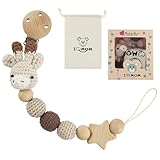Schnullerkette,Handgemachte Tier Design Schnullerketten,Baby Schnullerkette Holz,Pacifier Chain Holder,Schnuller Kette Clip,Schnullerband Junge Mädchen,Geschenk für Babyparty Geburtstag Weihnachten