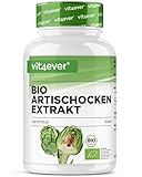 vit4ever Bio Artischocken Extrakt - 240 Kapseln - 1800 mg je Tagesdosis (2,5% Cynarin) - Echter 20:1 - Laborgeprüft & zertifizierte Bio Qualität - Hochdosiert - Vegan