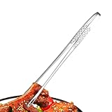 Edelstahlzangen – Robuste Grillzange, Küchenpinzetten mit langem Griff, Salat-Servierzange mit Silikongriff | Grillbesteck-Set, fr