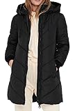 JdY Damen Steppjacke JDYSkylar Padded gesteppter Parka mit Kapuze 15207784 Black/Black M
