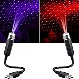 2 Stücke Auto und Hausdecke Romantisches USB-Nachtlicht Sternenhimmel Projektor Auto USB Nachtlicht Sternenhimmel Mini Led Projection Lamp Star Night,für Decken Auto Schlafzimmer Party-Plug and Play