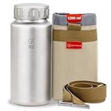Keith Titanium Trinkflasche mit Bajonettverschluss – Ti3036 – 1.2LTitan-Trinkflasche für Wasser, Tee & Kaffee – Wiederverwendbare Outdoor-Trinkflasche für Camping, Wandern & Reisen (23.3x10.5x10.5)