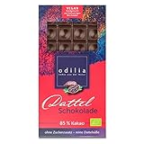 Odilia Dunkle Verführung: 70g Bio Dattel Schokolade | & Vegan und Ohne raffinierten Zucker (Dattelsüße) | 85% Kakao | Handgefertigt Made in Germany