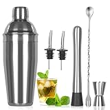 Cocktail Shaker Set,6 Stück Edelstahl Cocktails Mix Sets,750 ML cocktailshaker Glas,Gin coktailshakerset Mixer,Coctail Barkeeper zubehör,coktailgläser Bartender kit,Barkeepers Friends,cocktailmixer
