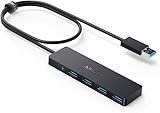 Anker 4-Port USB 3.0 Hub, Dünner Datenhub USB Hub mit 60cm Verlängerungskabel (Keine Ladeleistung), Geeignet für MacBook, Mac Pro, Mac mini, iMac, Surface Pro, XPS, PC, Flash Drive, Mobile HDD