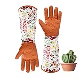 Lange Gartenhandschuhe – Rosenhandschuhe, dornensicher, leichte Kaktusrosen-Gartenhandschuhe, Rosenbeschneiden, Gartenhandschuh für Kakteen, Rosen und Brombeeren, Schutzgärtner