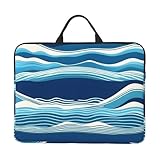 POEZJZW Laptophülle mit Wellen im Meer, 35,6 cm (14 Zoll), für 35,6 cm (14 Zoll) Notebooks geeignet, Schwarz , Einheitsgröße