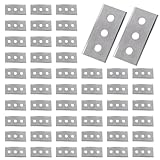 Ceranfeldschaber Ersatzklingen, 43mm, 48 Stück Doppelseitige Schaberklingen, Klingen für Ceranfeldschaber, Ceranfeldschaber Klingen, Ersatzklingen mit drei Löchern Für Glasschaber und Kochfeld Schaber
