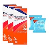 MUCOSOLVAN® Hustensaft 30 mg/5 ml, 3 x 100 ml, mit Ambroxol, Schleimlöser bei Husten, mit 2 Duschbomben