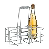 kela Flaschenträger 6 Flaschen, Flaschenkorb Metall verchromt, Flaschentasche für Glas- und PET-Flaschen bis 1,5l, Bierträger, glänzend