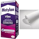 Metylan Vlies, Tapetenkleister für Vliestapeten mit glatter oder strukturierter Rückseite & marburg Tapete Weiß Struktur Putzoptik für Wohnzimmer Schlafzimmer Made in Germany 10,05 x 0,53m