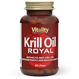 Krill Öl Hochdosiert 500 mg NKO Krillöl + 1000 mcg Astaxanthin pro Kapsel, Omega 3 Kapseln Hochdosiert mit EPA + DHA (60 Stk) Antioxidantien, Krillöl Royal Vitality Nutritionals by VitaminExpress