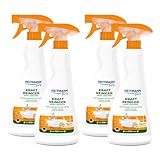 HEITMANN Pure pure Kraftreiniger Essig + Orange - 4x 500 ml - Allzweckreiniger für Küche und Bad - mit Orangenduft