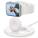 Tragbare Magnetische Ladestation für Apple Watch Series 10/9/8/7/6/5/4/3/SE/Ultra, Schnellladestation Dock Ständer Magnetische Watch Ladehalterung - Weiß