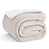 BEDSURE Kuscheldecke - Warm Sherpa Wolldecke & Sofadecke, Flauschig Sofaüberwurf Decke, Dicke Couchdecke, Fleecedecke, Flauschige Wohndecke für Couch, Beige, 150x200 cm, XL