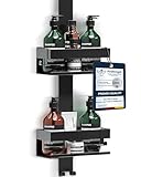 Duschablage zum Hängen ohne Bohren -Hängeregal Badablage Edelstahl | Duschregal Rostfrei | Badregale, Badezimmer Shower Caddy, Badezimmer Organizer, Duschkorb, Shampoo Halterung - Schwarz