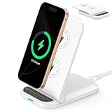Wireless Charger Induktive Ladestation für iPhone 17 Air/17/16/16e/15 Pro/14/13/12,15W Kabelloses Ladegerät Handy Ladestation Faltbare Induktionsladegerät Charging Station für Samsung Galaxy S25/S24