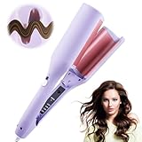IXYHKB Welleneisen für Haare, 32mm Lockenstab Große Locken, Ionen Keramik Wellen Lockenstab mit 4 Temperaturen LED-Anzeige, Anti-Verbrennung Französischer Wellen-Lockenstab für Alle Haartypen