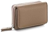 RRANCharltu Geldbörse Damen Klein Leder Kleines Portemonnaie Damen Mini Geldbeutel mit Zipper Münzfach Kartenfächer, Braun