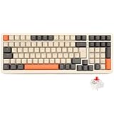 Rii Mechanische Tastatur Kabellos, Gaming Tastatur Bluetooth, Tri-Modi Gaming 75 Prozent mit QWERTZ, 20 Arten von Regenbogen-LED-Hintergrundbeleuchtungen (BT5.0 + 2.4GHz + Kabel)