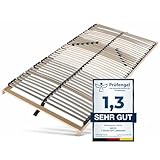 Sleepneo Lattenrost 90x200, 42 Latten, Ergonomischer 7-Zonen-Lattenrost 90 x 200 cm aus Buchenholz, Selbstmontage, hohe Traglast bis 150Kg