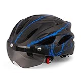 Sahgsa Fahrradhelm, Radhelm ​Einstellbarer Sicherheitsschutz Fahrradhelm Erwachsene Herren Damen Schutzhelm mit Magnetvisier Skateboarding Ski Snowboard 54-62CM