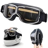 Tyafzzn Motorradbrille, Motorradbrille Winddicht, Schutzbrille Motocross, Motorradbrille Herren, Motorradbrille Retro, Crossbrille für ATV Bike, Fahrräder und Motorräder