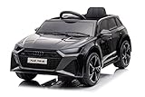 FINOOS Kinder Elektroauto A.U.D.I RS6 12V Original Lizenz Kinderauto Kinderfahrzeug - 2,4 Ghz Rc Fernbedienung (Schwarz)