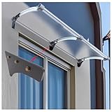 Polycarbonat-Markise für den Außenbereich, UV-Schutz, Regenschutz für Terrasse, Veranda, modernes Hohlblech-Design (65 x 220 cm)