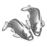 Hemobllo 2 Stück 3d Koi Fisch Kuchenform aus Aluminiumlegierung Antihaftbeschichtete Schokoladen und Geleeform Kompakt für Backen von Desserts und Reiskuchen
