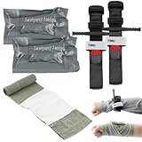 UptVin Israeli Bandage 2 Stück, 6' Tourniquet Taktisches Tourniquet für Erste Hilfe bei Kampfverletzungen, Wundversorgung, Selbstrettung, mit 2 Tourniquets