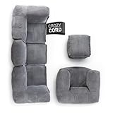 Lumaland Modulares Basic Set - Cord-Reihe | Indoor Sitzsäcke mit Softer Struktur, ideal Sofa Modulen & zum Pouf | Bean Bag mit Füllung - für Wohnzimmer & Co.