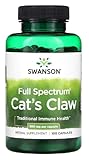 Swanson - Cat’s Claw Immununterstützung | Hochwirksame Kräuterantioxidantien, Gelenkunterstützung, Verdauungsgesundheit - 100 Kapseln