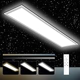 Oraymin LED Panel Deckenleuchte 100x25CM mit Fernbedienung, 30W 3300LM LED Deckenlampe Dimmbar, Speicherfunktion, 3000K-6500K Warmweiß-Kaltweiß TageslichtLampe für Wohnzimmer Schlafzimmer Küche Büro