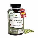 Superkost Bio Gerstengras Kapseln Hochdosiert 1500mg pro Tagesdosis 180 Kapseln á 500mg Hergestellt in Österreich